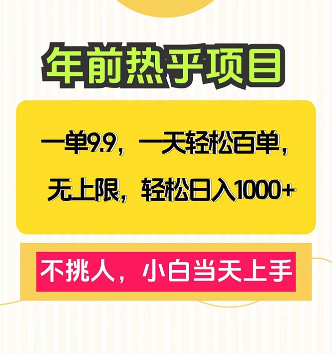 一单9.9，一天百单无上限，不挑人，小白当天上手，轻松日入1000+-HEIXMI（中国站）