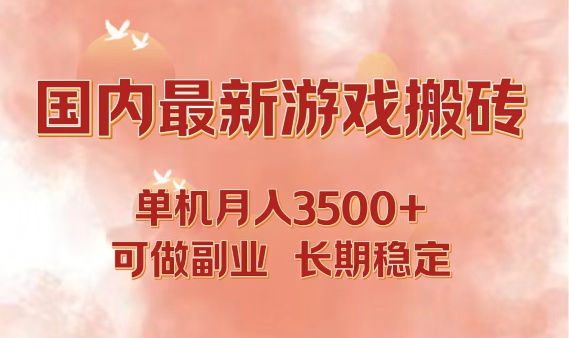 国内最新游戏打金搬砖，单机月入3500+可做副业 长期稳定-HEIXMI（中国站）
