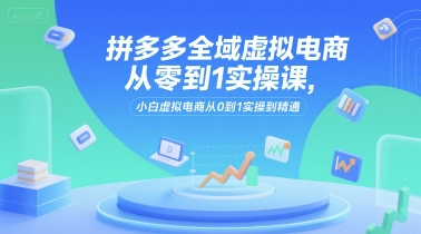 拼多多全域虚拟电商从零到1实操课，小白虚拟电商从0到1实操到精通-HEIXMI（中国站）