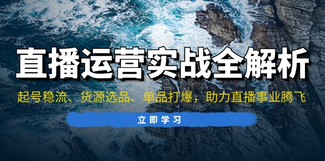 直播运营实战全解析：起号稳流、货源选品、单品打爆，助力直播事业腾飞-HEIXMI（中国站）