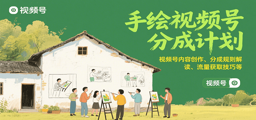 手绘视频号分成计划：视频号内容创作、分成规则解读、流量获取技巧等-HEIXMI（中国站）