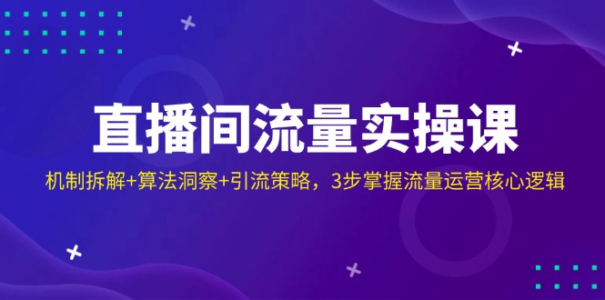 直播间流量实操课：机制拆解+算法洞察+引流策略，3步掌握流量运营核心逻辑-HEIXMI（中国站）