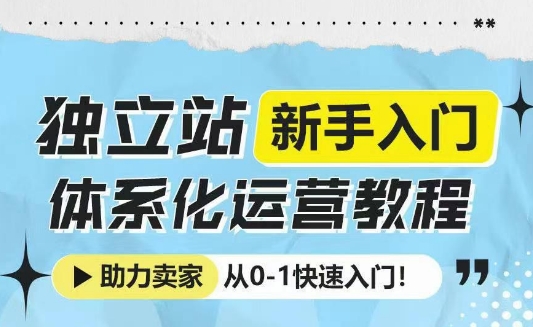 独立站新手入门体系化运营教程，助力独立站卖家从0-1快速入门!-HEIXMI（中国站）