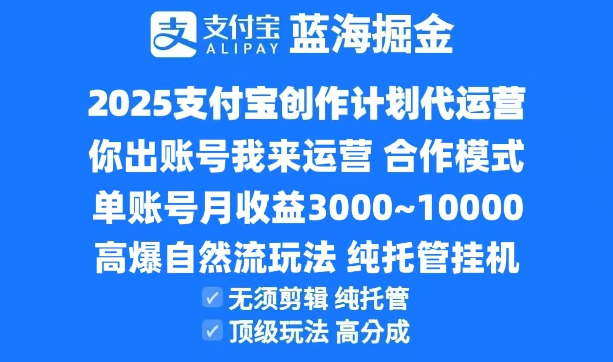 2025支付宝创作分成计划代运营，高爆自然流玩法，纯挂机高分成，合作共赢模式！ - HEIXMI（中国站）-HEIXMI（中国站）