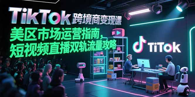 TikTok跨境电商变现课，美区市场运营指南，短视频直播双轨流量攻略-HEIXMI（中国站）