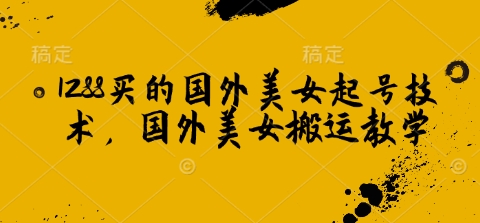 1288买的国外美女起号技术，国外美女搬运教学 - HEIXMI（中国站）-HEIXMI（中国站）