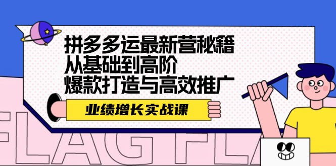 拼多多运最新营秘籍：业绩 增长实战课，从基础到高阶，爆款打造与高效推广-HEIXMI（中国站）