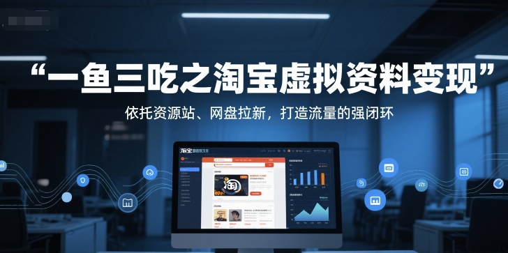 一鱼三吃之淘宝虚拟资料变现，依托资源站、网盘拉新，打造流量的强闭环 - HEIXMI（中国站）-HEIXMI（中国站）