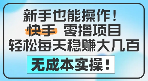 新手也能操作，快手零撸挣米，轻松每天挣2-5张，完全无成本 - HEIXMI（中国站）-HEIXMI（中国站）