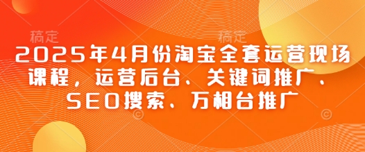 2025年4月份淘宝全套运营现场课程，运营后台、关键词推广、SEO搜索、万相台推广-HEIXMI（中国站）