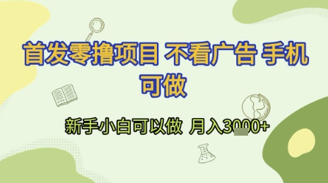 首发零撸项目 不看广告 手机可做 新手小白可以做  月入3k+【揭秘】 - HEIXMI（中国站）-HEIXMI（中国站）