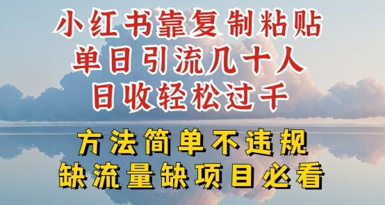 小红书靠复制粘贴单日引流几十人目收轻松过千，方法简单不违规【揭秘】-HEIXMI（中国站）