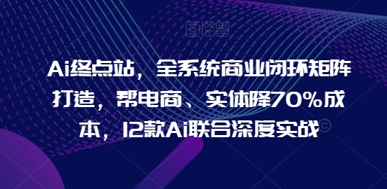 Ai终点站，全系统商业闭环矩阵打造，帮电商、实体降70%成本，12款Ai联合深度实战【0906更新】-HEIXMI（中国站）
