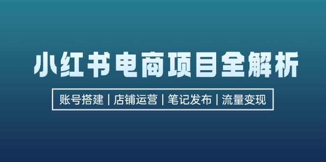 小红书电商项目全解析，包括账号搭建、店铺运营、笔记发布  实现流量变现-HEIXMI（中国站）