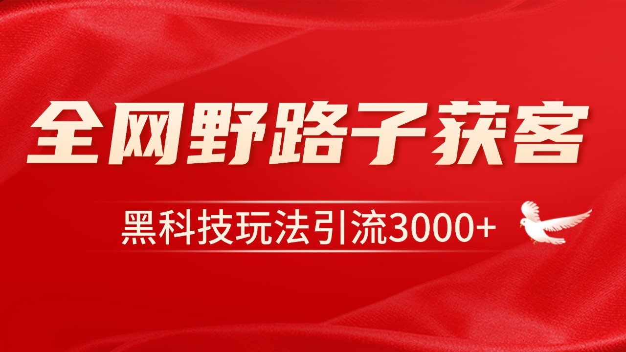 电商引流获客野路子全平台暴力截流获客日引500+-HEIXMI（中国站）