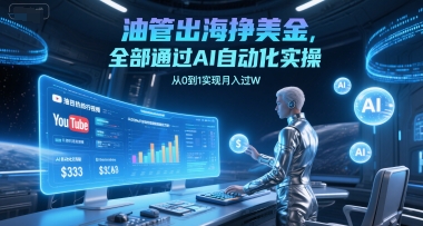 油管出海挣美金，全部通过AI自动化实操，从0到1实现月入过W - HEIXMI（中国站）-HEIXMI（中国站）