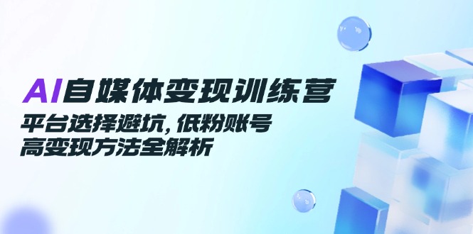 AI自媒体变现训练营，平台选择避坑，低粉账号高变现方法全解析 - HEIXMI（中国站）-HEIXMI（中国站）
