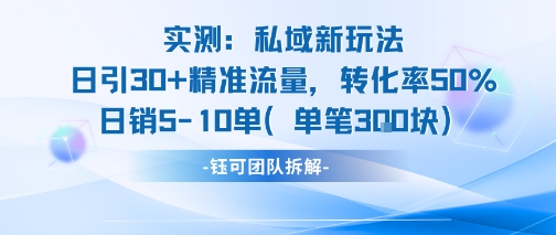 实测私域新玩法日引30加精准流量转化率50%日销5-10单每笔3张-HEIXMI（中国站）