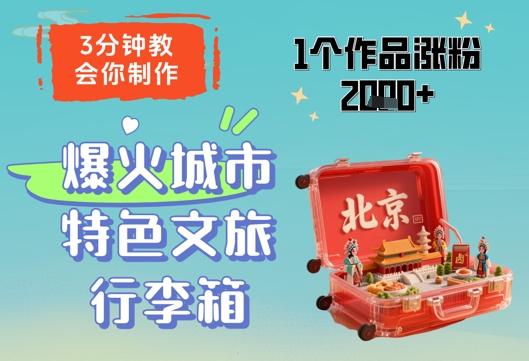 3分钟教会你，制作爆火城市特色文旅行李箱，1个作品涨粉2000+ - HEIXMI（中国站）-HEIXMI（中国站）