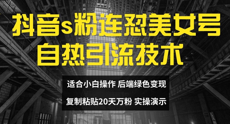 抖音s粉连怼美女号自热引流技术复制粘贴，20天万粉账号，无需实名制，矩阵操作【揭秘】-HEIXMI（中国站）