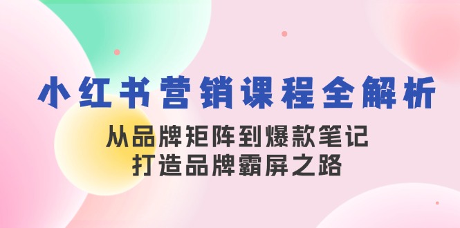 小红书营销课程全解析，从品牌矩阵到爆款笔记，打造品牌霸屏之路-HEIXMI（中国站）