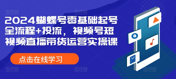 2024蝴蝶号零基础起号全流程+投流，视频号短视频直播带货运营实操课-HEIXMI（中国站）