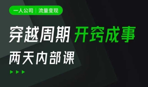 一人公司：流量变现课，一人公司的方法模型拆解， 拆解富人思维，流量思维，小老板思维等-HEIXMI（中国站）