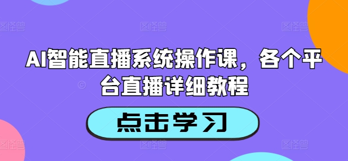 AI智能直播系统操作课，各个平台直播详细教程-HEIXMI（中国站）