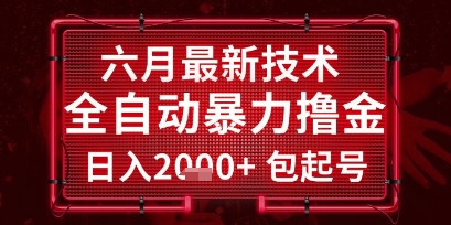 六月最新技术全自动暴力撸金，稳定日入2k+包起号，长期稳定【揭秘】 - HEIXMI（中国站）-HEIXMI（中国站）