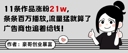 11条作品涨粉21W，条条百W播放，流量猛就算了，广告商也追着给钱 - HEIXMI（中国站）-HEIXMI（中国站）