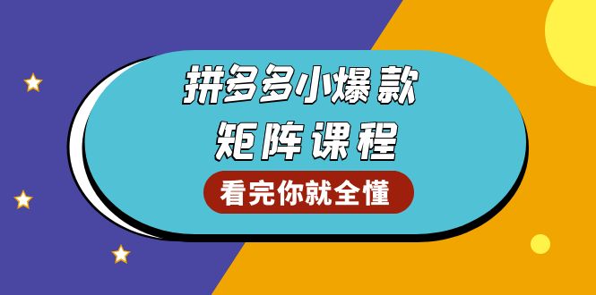 拼多多爆款矩阵课程：教你测出店铺爆款，优化销量，提升GMV，打造爆款群-HEIXMI（中国站）