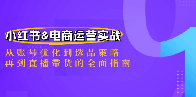 小红书&电商运营实战：从账号优化到选品策略，再到直播带货的全面指南-HEIXMI（中国站）