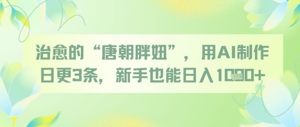 治愈的“唐朝胖妞”，用AI制作日更3条，新手也能日入多张 - HEIXMI（中国站）-HEIXMI（中国站）