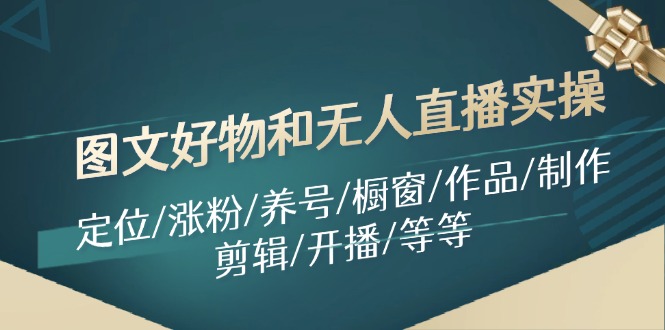 图文好物和无人直播实操：定位/涨粉/养号/橱窗/作品/制作/剪辑/开播/等等-HEIXMI（中国站）