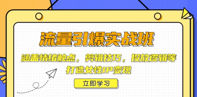 流量引爆实战班，涵盖情绪触点，剪辑技巧，投放逻辑等，打造女性IP变现-HEIXMI（中国站）