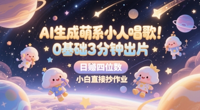 AI生成萌系小人唱歌，0基础3分钟出片，28个作品涨粉8.9W，单条最高19W赞，日入四位数，小白直接抄作业 - HEIXMI（中国站）-HEIXMI（中国站）