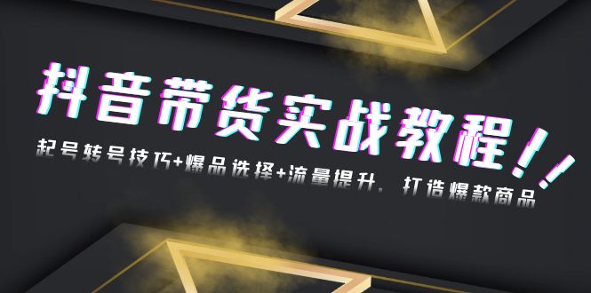 抖音带货实战教程：起号转号技巧+爆品选择+流量提升，打造爆款商品-HEIXMI（中国站）