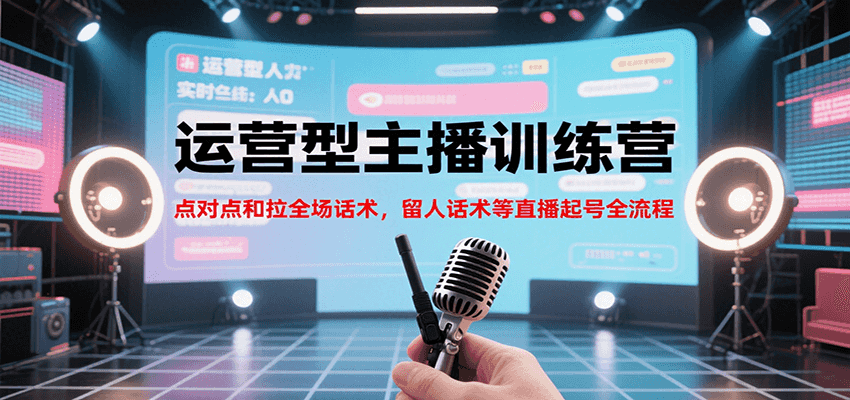 运营型主播训练营，点对点和拉全场话术，留人话术等直播起号全流程(更新7月)-HEIXMI（中国站）