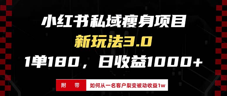 小红书瘦身项目3.0模式，新手小白日赚收益1000+(附从一名客户裂变收益…-HEIXMI（中国站）
