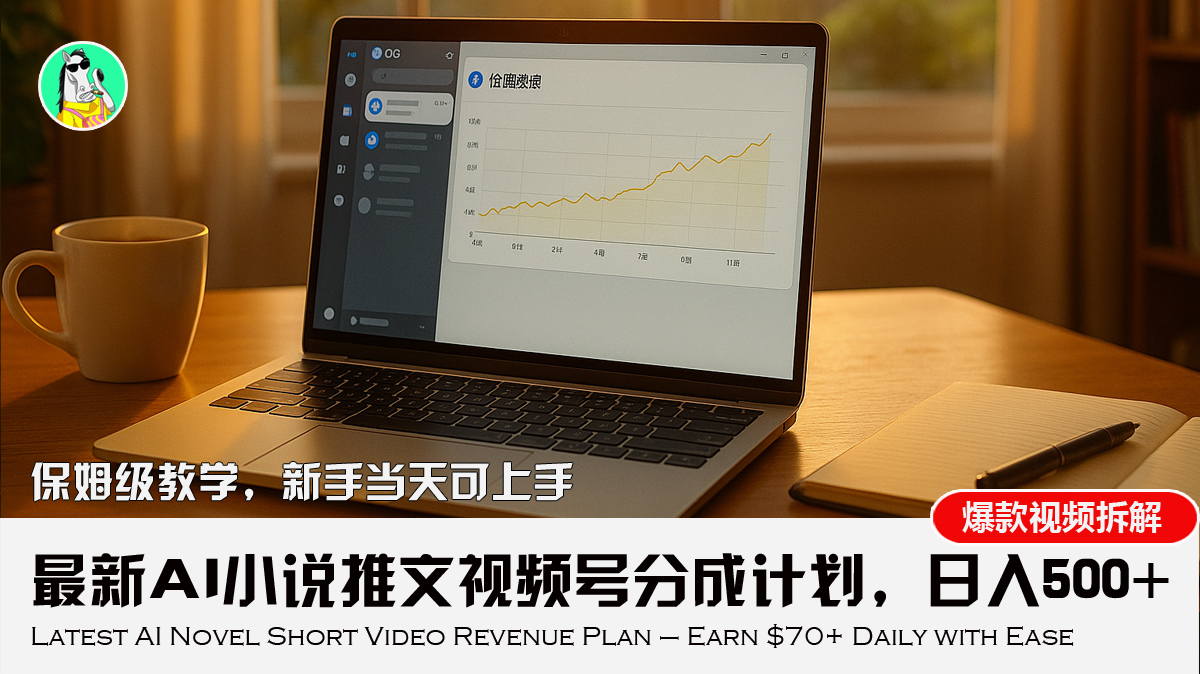 最新AI小说推文视频号分成计划，新手小白也能当天日入500+教程-HEIXMI（中国站）
