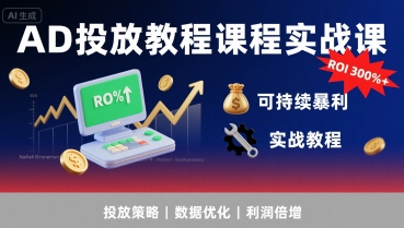 AD投放教程课程实战课，实现广告ROI300%+可持续暴利-HEIXMI（中国站）
