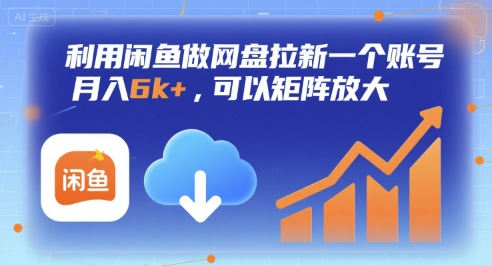 利用闲鱼做网盘拉新一个账号，月入6k+，可以矩阵放大-HEIXMI（中国站）