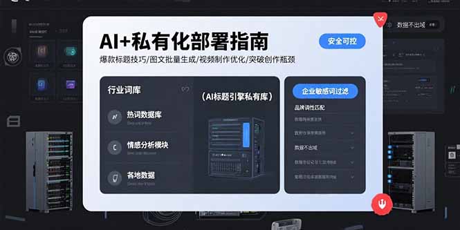 AI+私有化部署指南 爆款标题技巧/图文批量生成/视频制作优化/突破创作瓶颈-HEIXMI（中国站）