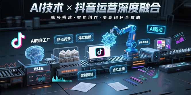 AI技术与抖音运营的深度融合应用：涵盖账号搭建、内容创作、收益变现等-HEIXMI（中国站）