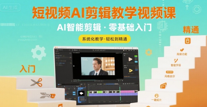 短视频AI剪辑教学视频课，入门到精通-HEIXMI（中国站）