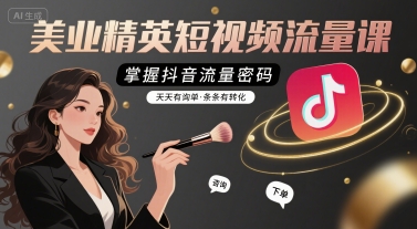 美业精英短视频流量课，掌握抖音流量密码，天天有询单，条条有转化-HEIXMI（中国站）
