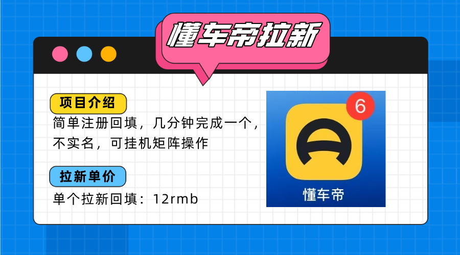 懂车帝邪修拉新玩法，简单注册回填，不sm，单个拉新12rmb，轻松日入200+-HEIXMI（中国站）
