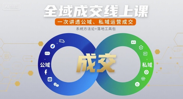 全域成交线上课，一次讲透公域、私域运营成交-HEIXMI（中国站）