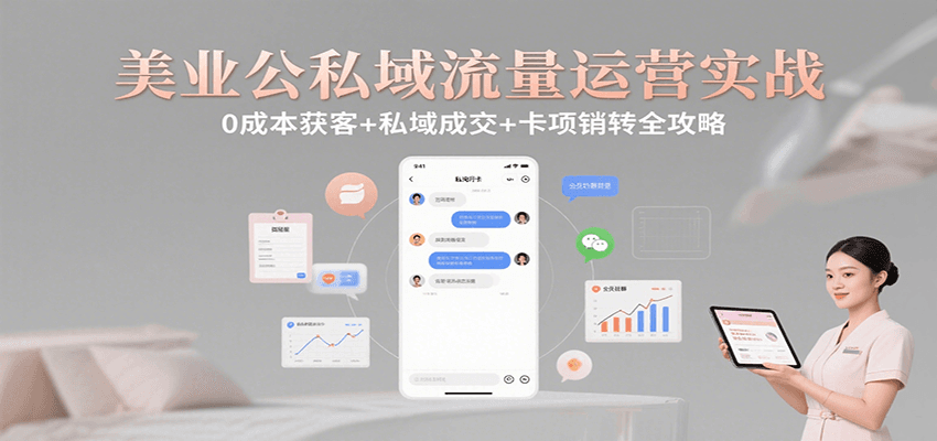 美业公私域流量运营实战：0成本获客+私域成交+卡项销转全攻略-HEIXMI（中国站）