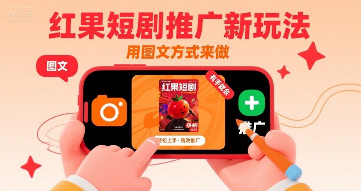 红果短剧推广新玩法，用图文方式来做，有手就会-HEIXMI（中国站）